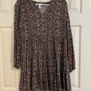 Floral Dress - Green and Pink